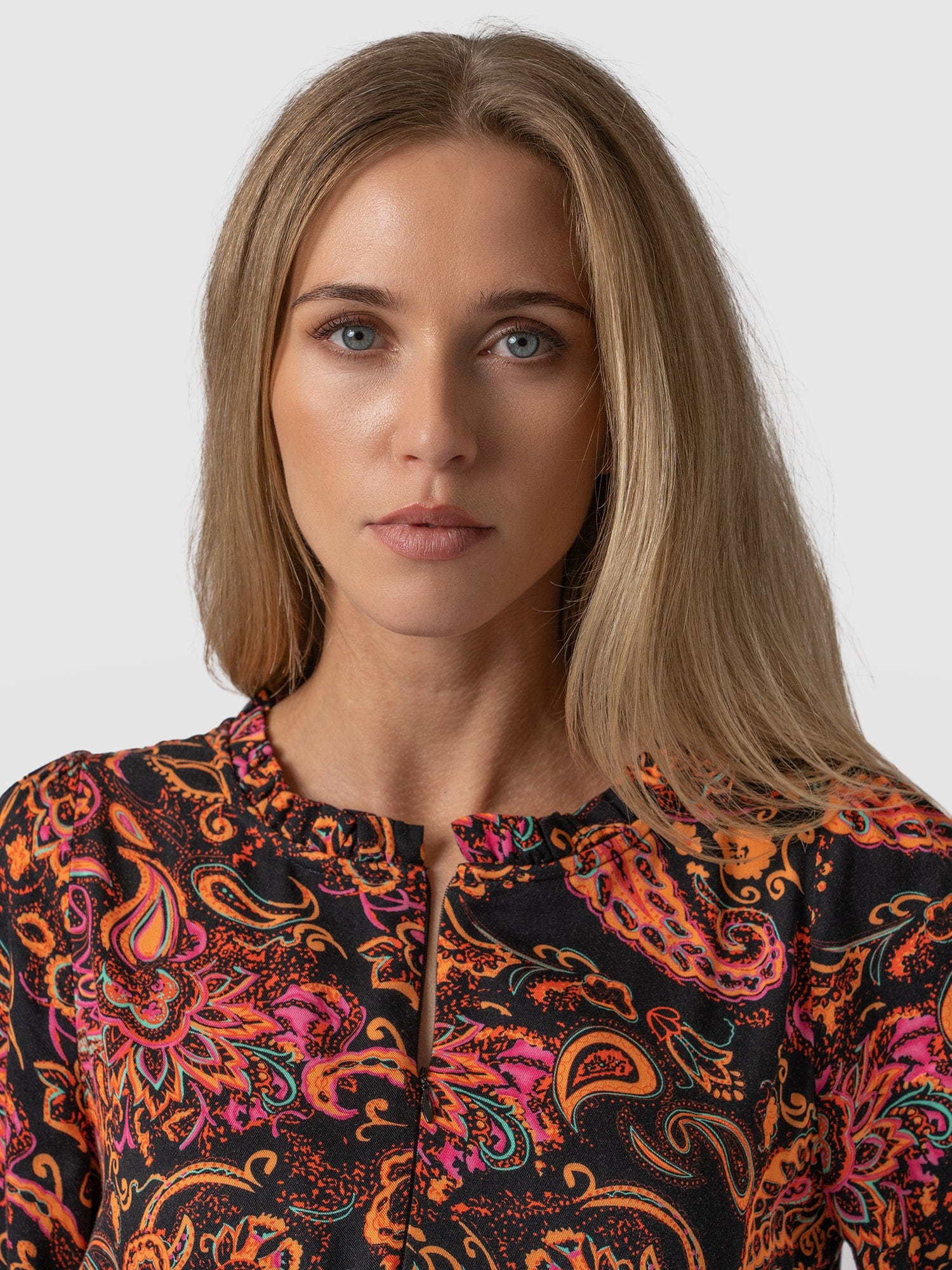 Olivia Zip Up Dress Vivid Paisley - Women's Dresses | Saint + Sofia® USA